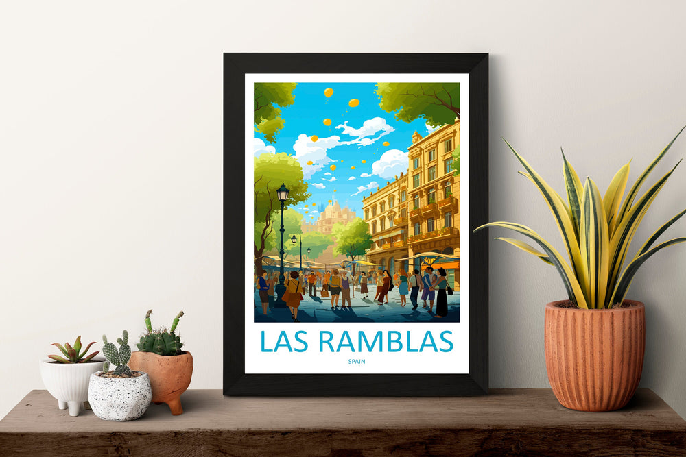 Las Ramblas Travel Print Wall Art Las Ramblas Wall Hanging Home Décor Las Ramblas Gift Art Lovers Spain Art Lover Gift Las Ramblas Wall Déco