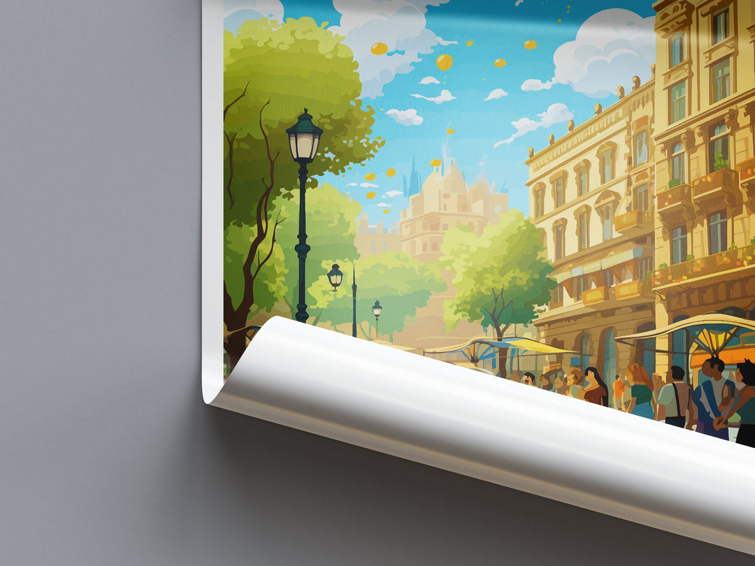 Las Ramblas Travel Print Wall Art Las Ramblas Wall Hanging Home Décor Las Ramblas Gift Art Lovers Spain Art Lover Gift Las Ramblas Wall Déco