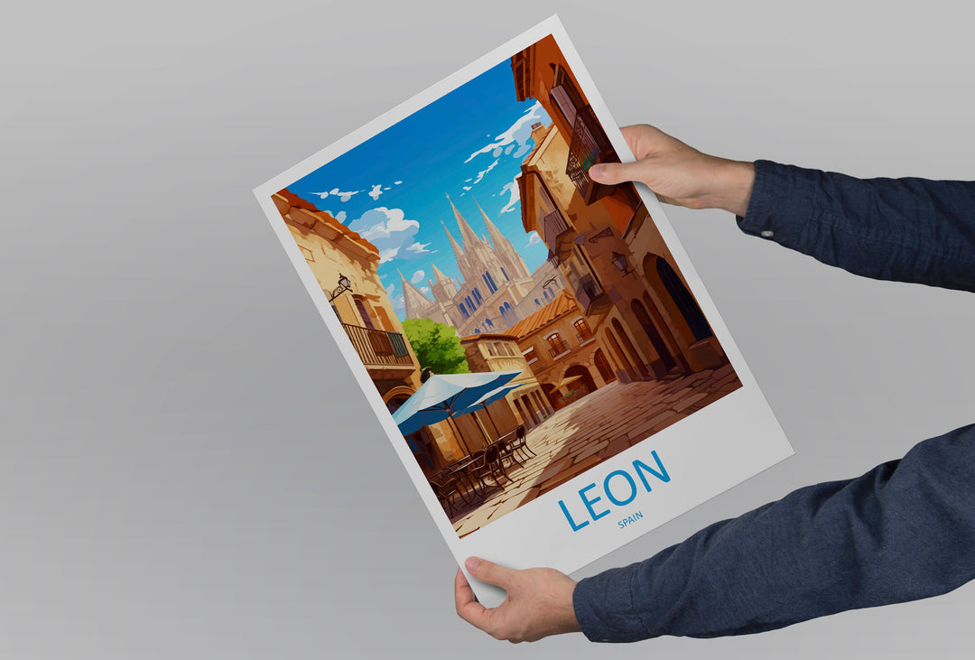 Leon Travel Print Wall Art Leon Wall Hanging Home Décor Leon Gift Art Lovers Spain Art Lover Gift Leon Wall Déco