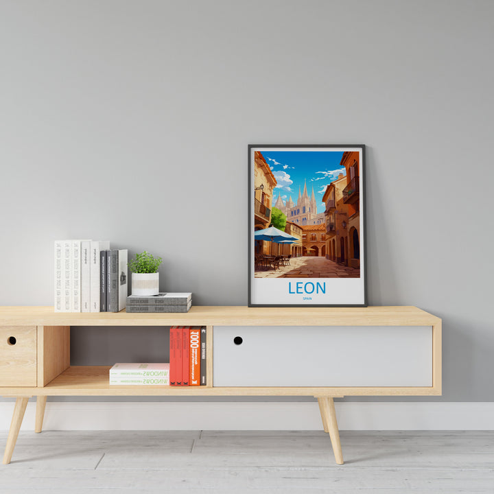 Leon Travel Print Wall Art Leon Wall Hanging Home Décor Leon Gift Art Lovers Spain Art Lover Gift Leon Wall Déco