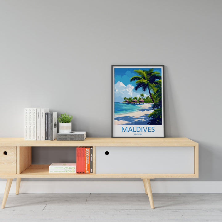 Maldives Travel Print Wall Art Maldives Wall Hanging Home Décor Maldives Gift Art Lovers Wall Art South Aisa Travel Print