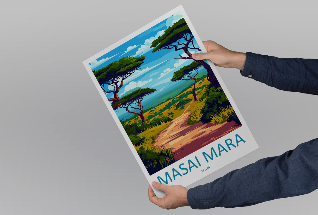 Masai Mara Travel Print Wall Art Masai Mara Wall Hanging Home Décor Masai Mara Gift Art Lovers Kenya Art Lover Gift Kenya Travel Print