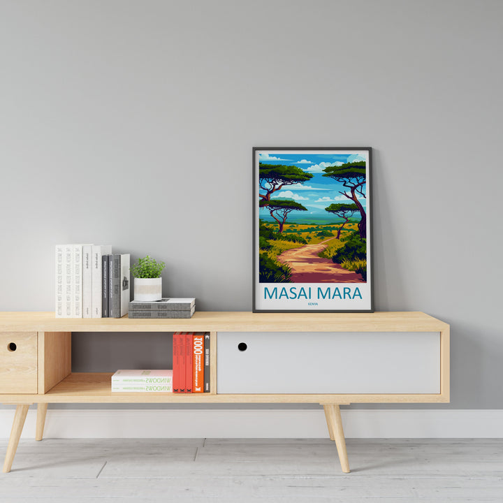 Masai Mara Travel Print Wall Art Masai Mara Wall Hanging Home Décor Masai Mara Gift Art Lovers Kenya Art Lover Gift Kenya Travel Print