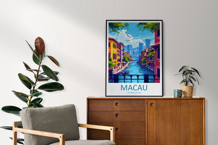 Macau Travel Print Wall Art Macau Wall Hanging Home Décor Gift Macau Art Lovers China Macau Art Gift Lover Print