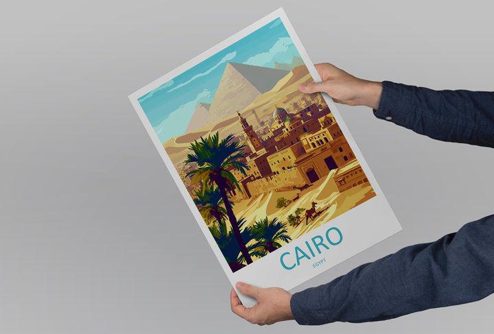 Cairo Travel Print Wall Art Cairo Egypt Wall Hanging Home Decoration Cairo Gift Art Lovers Wall Art Print Cairo Great Pyramids Of Giza