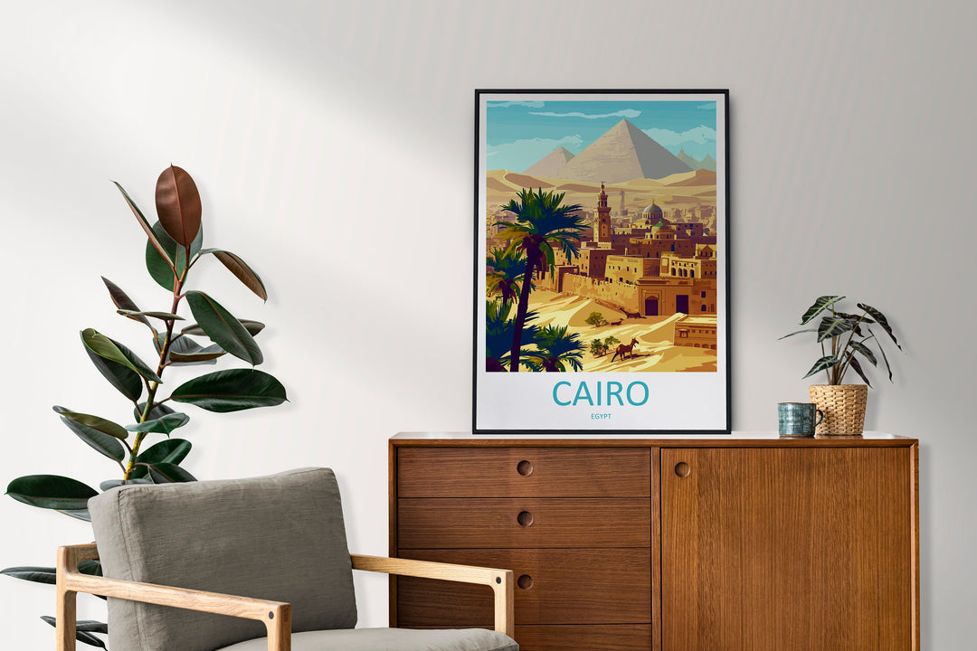 Cairo Travel Print Wall Art Cairo Egypt Wall Hanging Home Decoration Cairo Gift Art Lovers Wall Art Print Cairo Great Pyramids Of Giza