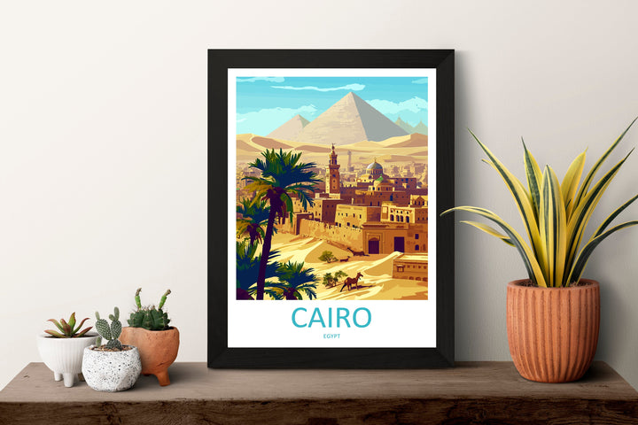 Cairo Travel Print Wall Art Cairo Egypt Wall Hanging Home Decoration Cairo Gift Art Lovers Wall Art Print Cairo Great Pyramids Of Giza