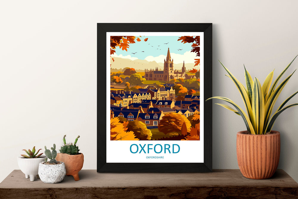 Oxford Travel Print Wall Art Oxford Wall Hanging Home Décor Oxford Gift Art Lovers England Art Lover Gift Poster Oxford Art Oxford Poster