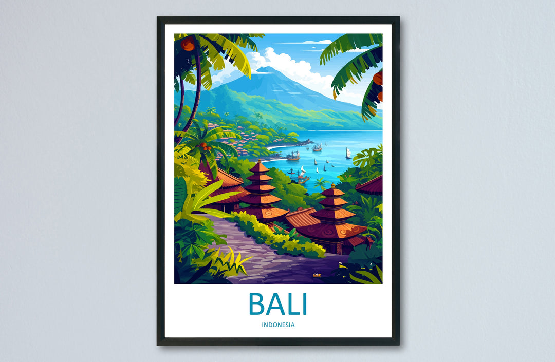 Bali Travel Print Wall Art Bali Wall Hanging Home Décor Bali Gift Art Lovers Indonesia Art Lover Gift Bali Travel Art Poster