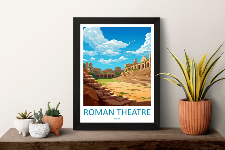Roman Theatre Travel Print Wall Art Roman Theatre Wall Hanging Home Décor Roman Theatre Gift Art Lovers Spain Art Lover Gift Roman Theatre