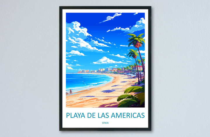 Playa de las Américas Travel Print Wall Art Playa de las Américas Wall Hanging Home Décor Gift Art Lovers Spain Art Lover Gift