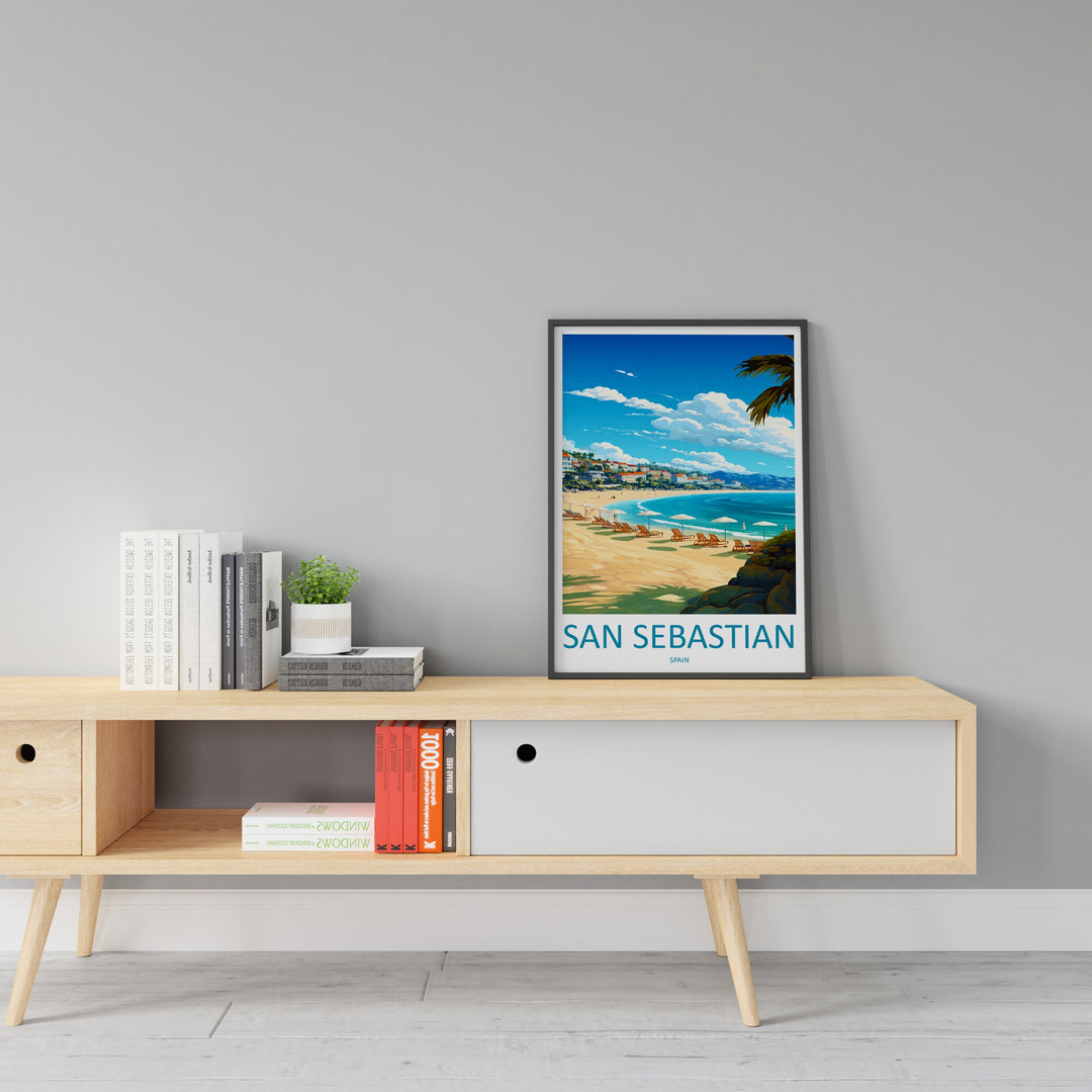 San Sebastian Travel Print Wall Art San Sebastian Wall Hanging Home Décor San Sebastian Gift Art Lovers Spain Art Lover Gift San Sebastian