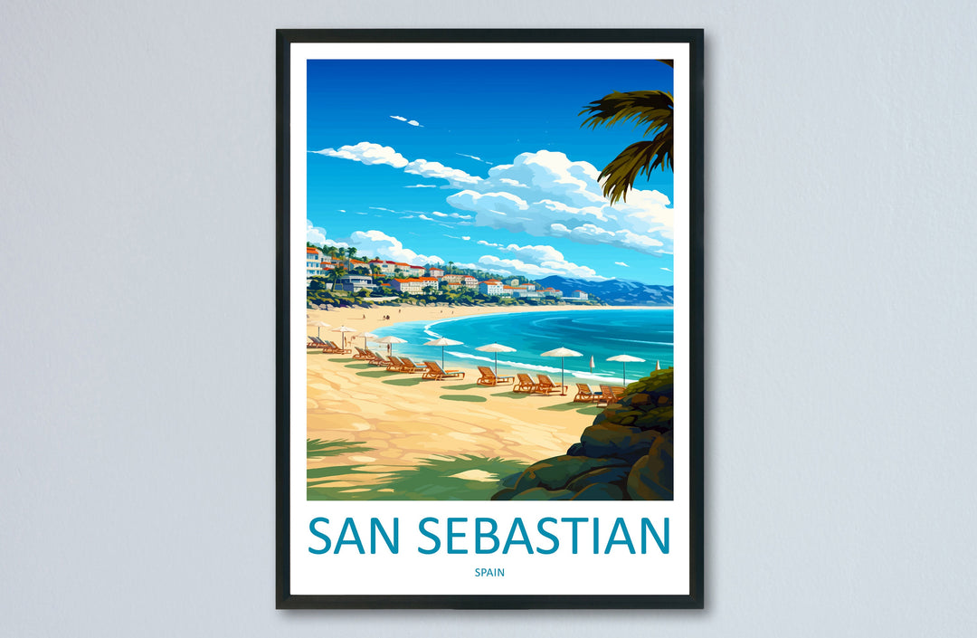 San Sebastian Travel Print Wall Art San Sebastian Wall Hanging Home Décor San Sebastian Gift Art Lovers Spain Art Lover Gift San Sebastian