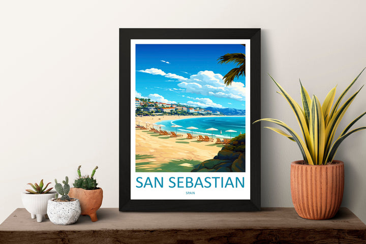 San Sebastian Travel Print Wall Art San Sebastian Wall Hanging Home Décor San Sebastian Gift Art Lovers Spain Art Lover Gift San Sebastian