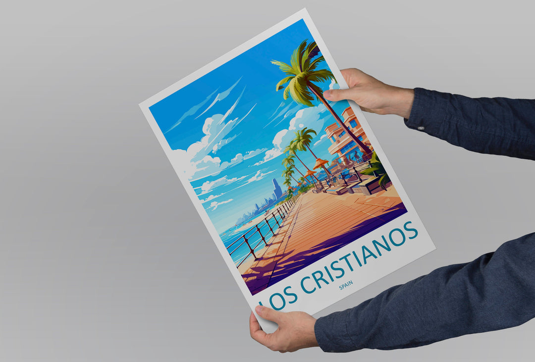 Los Cristianos Travel Print Wall Art Los Cristianos Wall Hanging Home Décor Tenerife Gift Art Lovers Spain Art Lover Gift Tenerife Print