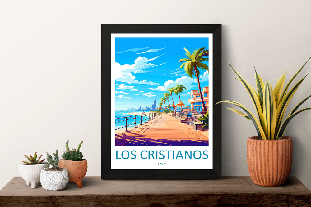 Los Cristianos Travel Print Wall Art Los Cristianos Wall Hanging Home Décor Tenerife Gift Art Lovers Spain Art Lover Gift Tenerife Print