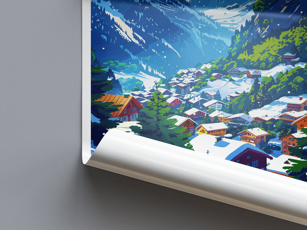 Wengen Travel Print Wall Art Wengen Wall Hanging Home Décor Wengen Gift Art Lovers Switzerland Art Lover Gift Wengen Travel Art