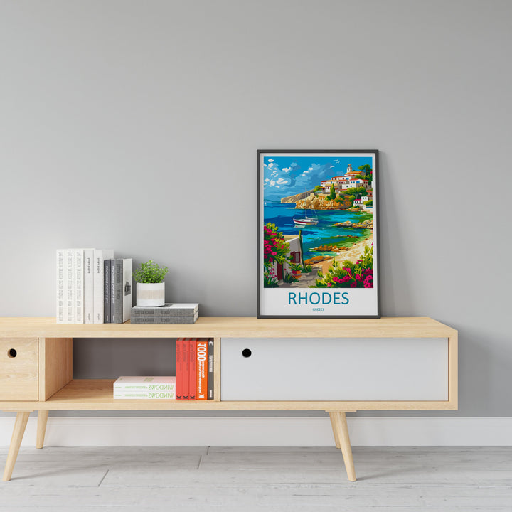 Rhodes Travel Print Wall Art Rhodes Greece Wall Hanging Home Decoration Rhodes Gift Art Lovers Wall Art Print Rhodes Greece Wall Poster Art