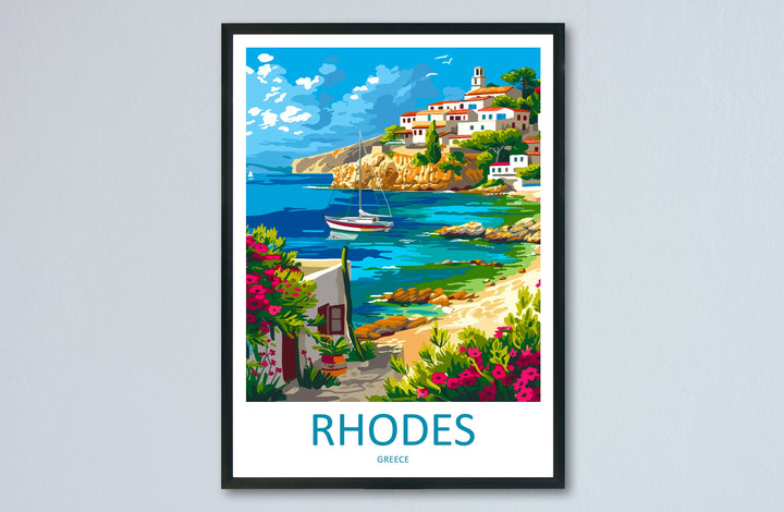 Rhodes Travel Print Wall Art Rhodes Greece Wall Hanging Home Decoration Rhodes Gift Art Lovers Wall Art Print Rhodes Greece Wall Poster Art
