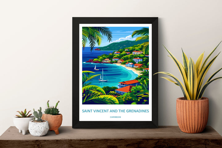 Saint Vincent & The Grenadines Travel Print Wall Art Saint Vincent Wall Hanging Home Décor Saint Vincent Gift Art Lovers Wall Art Caribbean