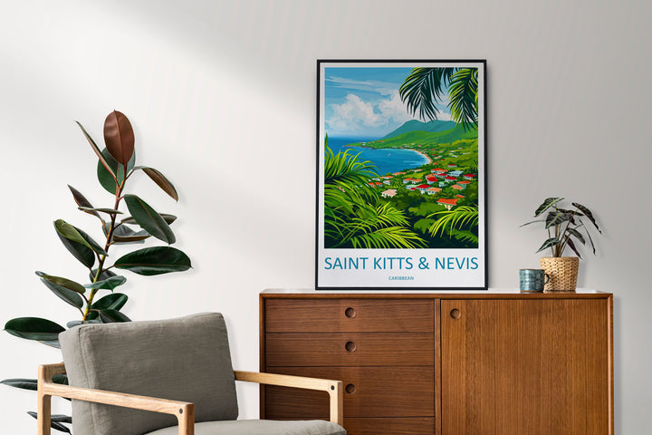 Saint Kitts And Nevis Travel Print Wall Art Saint Kitts And Nevis Wall Hanging Home Décor Saint Kitts And Nevis Gift Art Lovers Caribbean