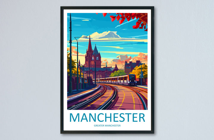 Manchester Travel Print Wall Art Manchester Wall Hanging Home Décor Manchester Gift Art Lovers England Art Lover Gift Manchester Travel Art