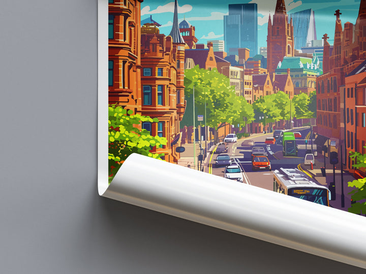 Manchester Travel Print Wall Art Manchester Wall Hanging Home Décor Manchester Gift Art Lovers England Art Lover Gift Manchester Travel Art