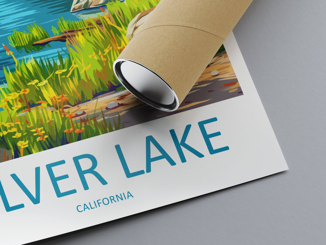 Silver Lake Travel Print Wall Art Silver Lake Wall Hanging Home Décor Silver Lake Gift Art Lovers California Art Lover Gift Lake Art