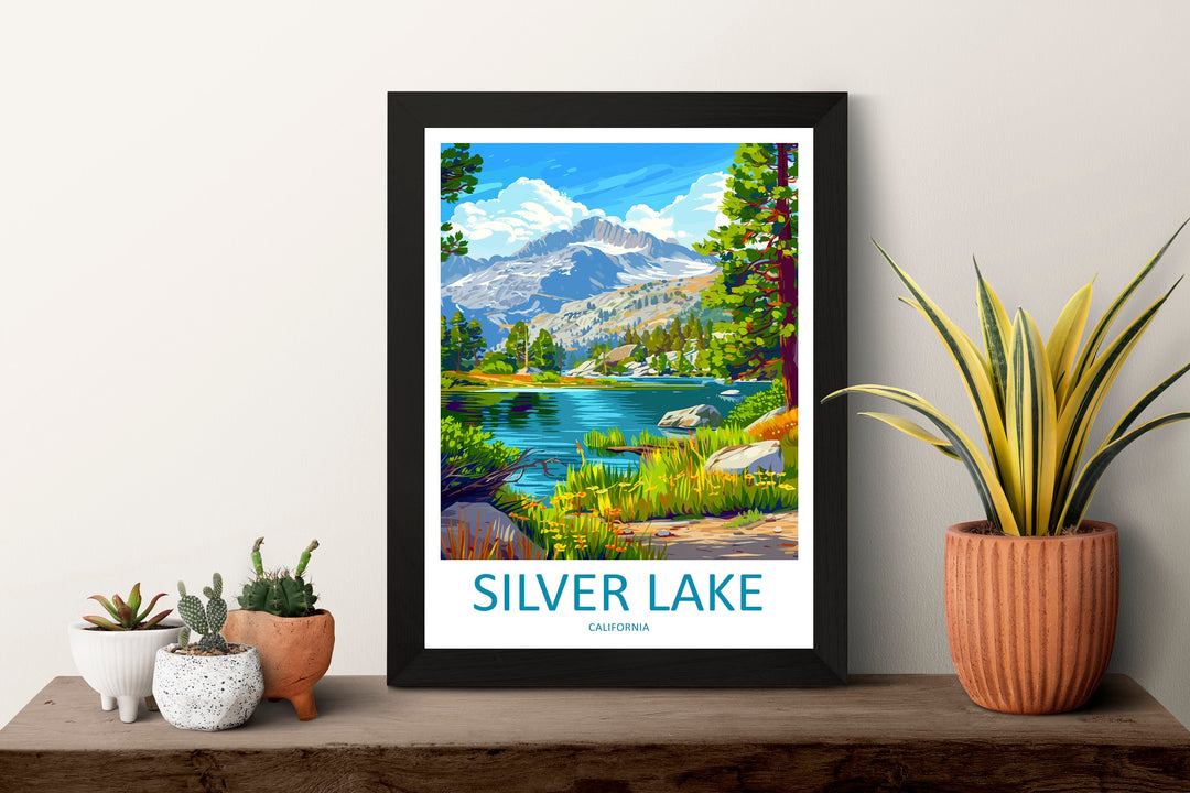 Silver Lake Travel Print Wall Art Silver Lake Wall Hanging Home Décor Silver Lake Gift Art Lovers California Art Lover Gift Lake Art