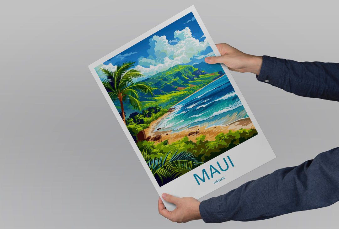 Maui Travel Print Wall Art Maui Wall Hanging Home Décor Maui Gift Art Lovers Hawaii Art Lover Gift Print Artwork