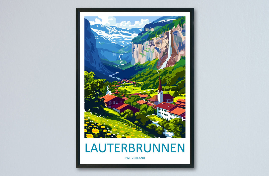 Lauterbrunnen Print Lauterbrunnen Home Décor Switzerland Art Print Lauterbrunnen Wall Print For Switzerland Gift Wall Hanging Switzerland