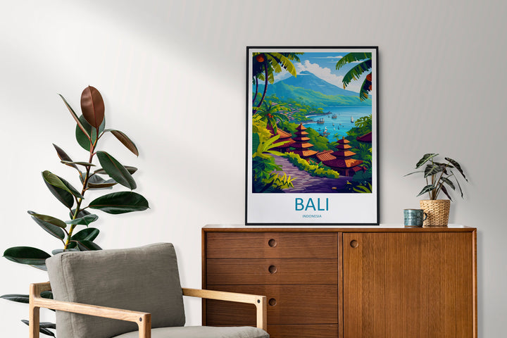 Bali Travel Print Wall Art Bali Wall Hanging Home Décor Bali Gift Art Lovers Indonesia Art Lover Gift Bali Travel Art Poster