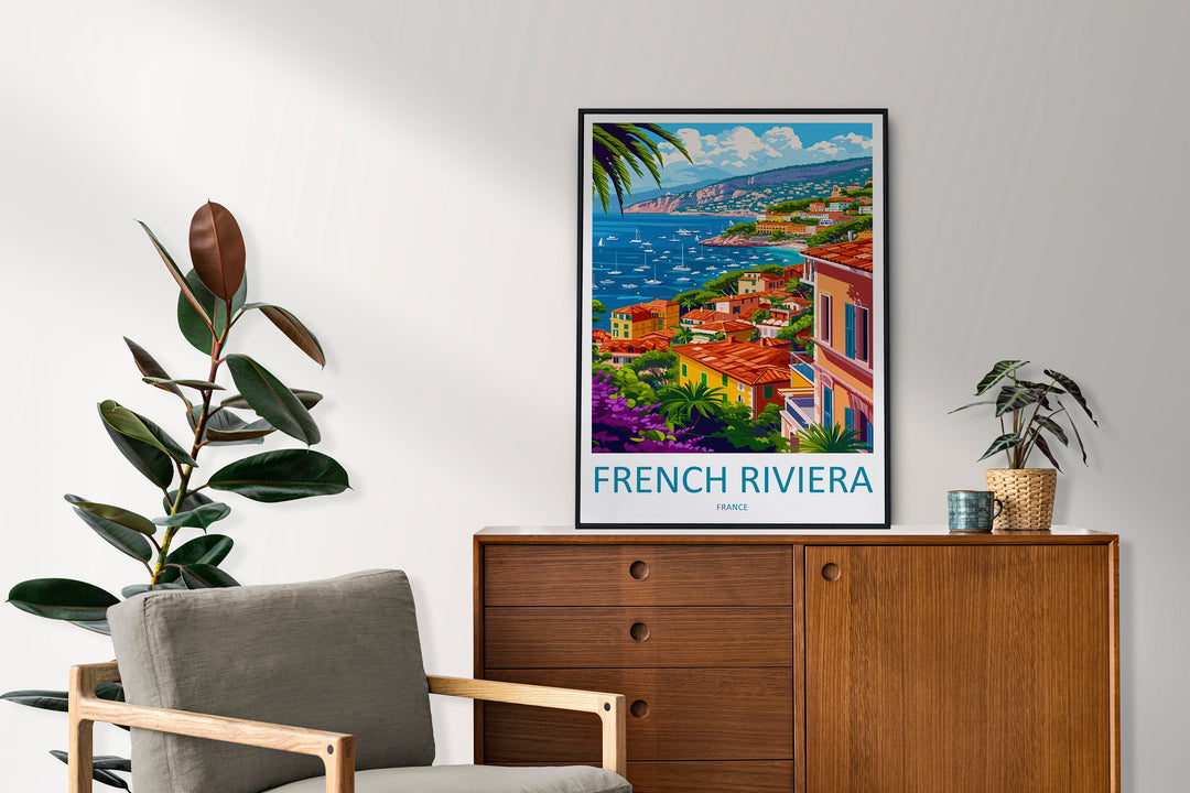 French Riviera Print French Riviera Home Decor Cityscape Art Print Wall Art Travel Enthusiast Gift Wall Hanging Saint-Tropez France