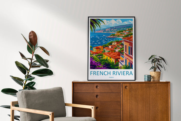 French Riviera Print French Riviera Home Decor Cityscape Art Print Wall Art Travel Enthusiast Gift Wall Hanging Saint-Tropez France