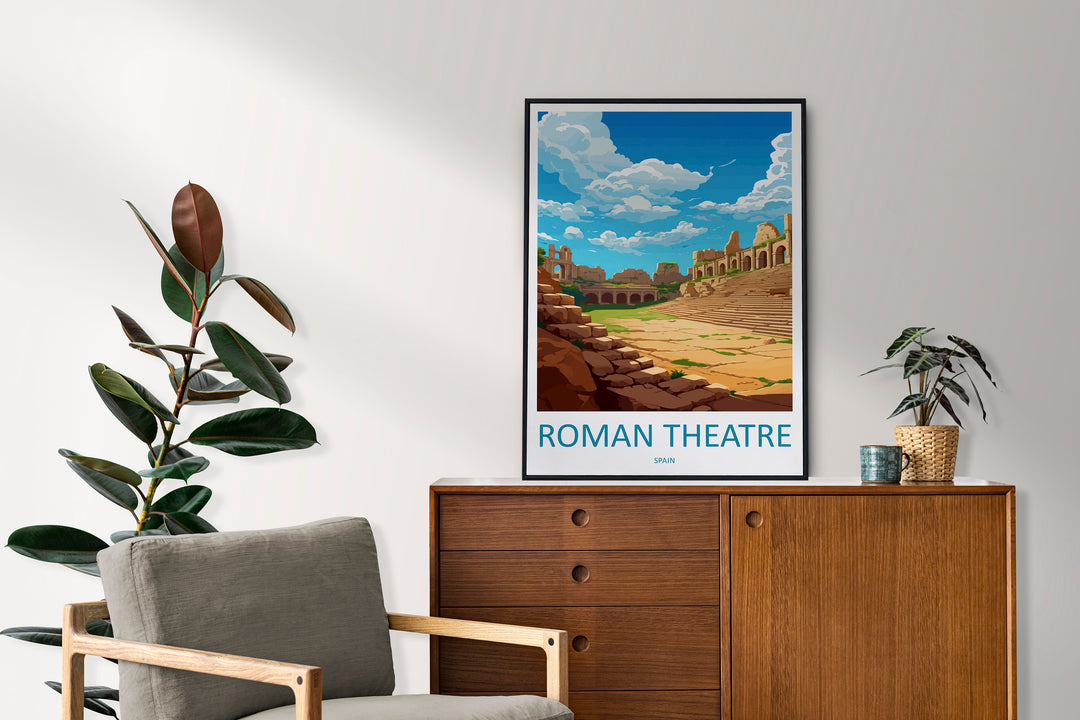 Roman Theatre Travel Print Wall Art Roman Theatre Wall Hanging Home Décor Roman Theatre Gift Art Lovers Spain Art Lover Gift Roman Theatre