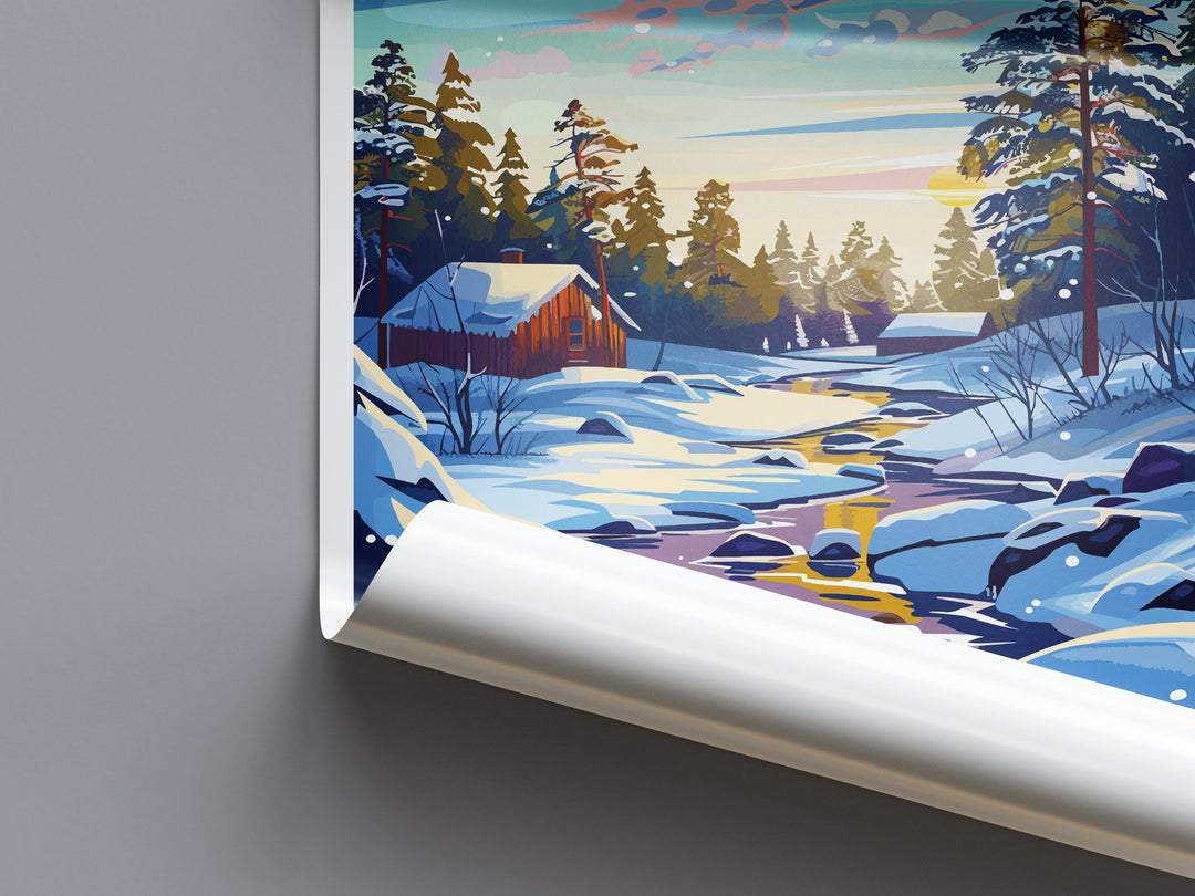 Lapland Travel Print Lapland Home Décor Finland Island Art Print Lapland Wall Print For Finland Gift Wall Hanging Lapland Artwork Décor