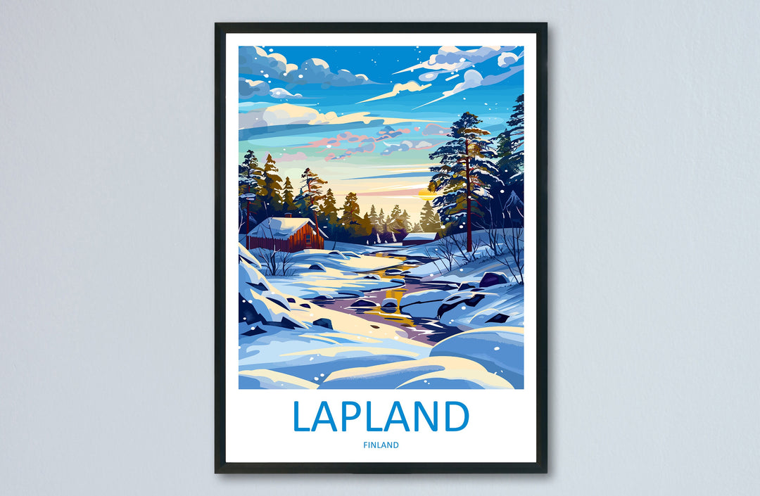 Lapland Travel Print Lapland Home Décor Finland Island Art Print Lapland Wall Print For Finland Gift Wall Hanging Lapland Artwork Décor