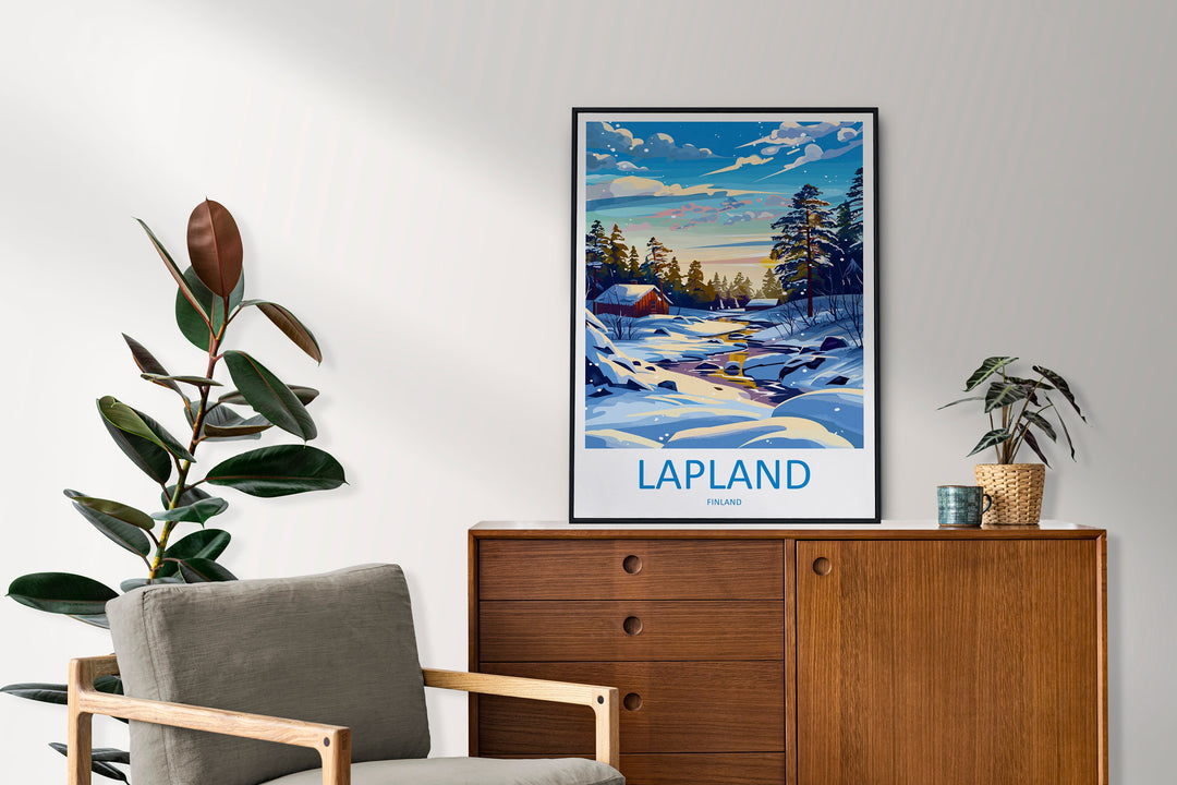 Lapland Travel Print Lapland Home Décor Finland Island Art Print Lapland Wall Print For Finland Gift Wall Hanging Lapland Artwork Décor