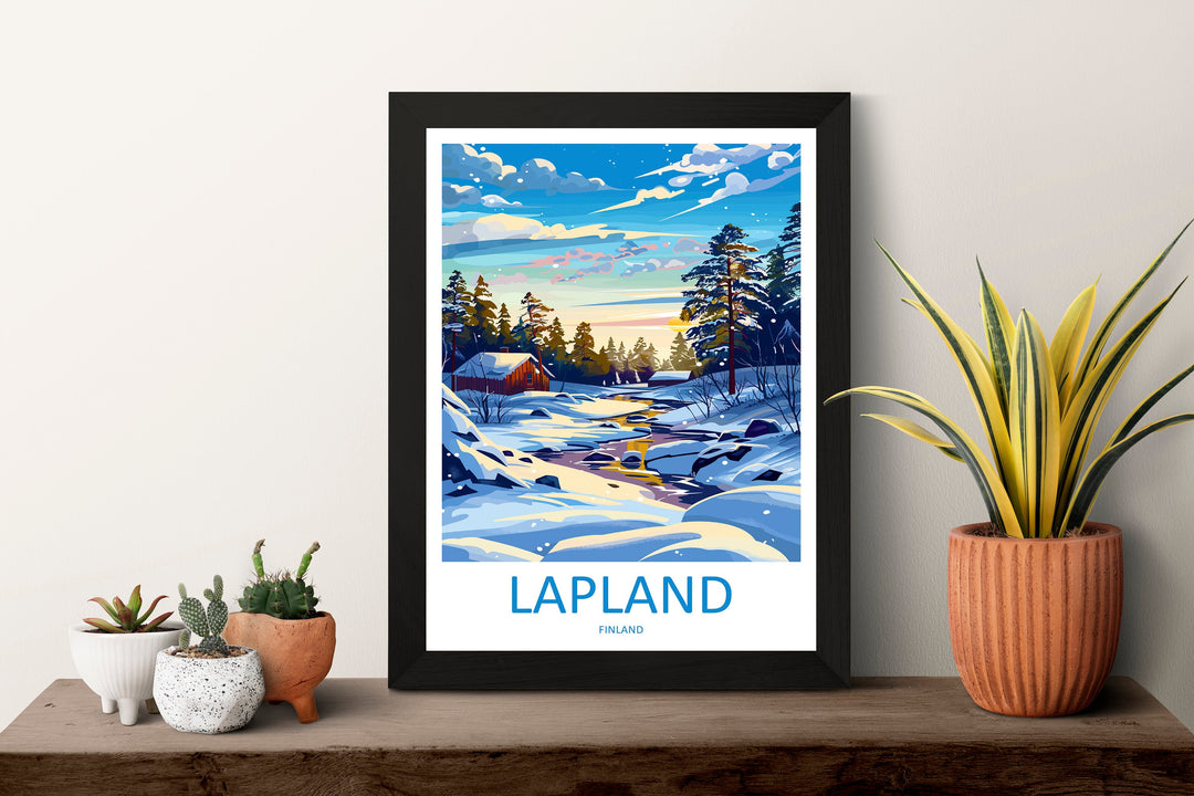 Lapland Travel Print Lapland Home Décor Finland Island Art Print Lapland Wall Print For Finland Gift Wall Hanging Lapland Artwork Décor