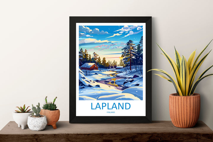 Lapland Travel Print Lapland Home Décor Finland Island Art Print Lapland Wall Print For Finland Gift Wall Hanging Lapland Artwork Décor