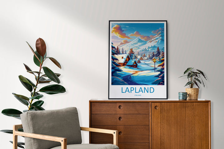 Lapland Travel Print Lapland Home Décor Finland Island Art Print Lapland Wall Print For Finland Gift Wall Hanging Lapland Artwork Décor