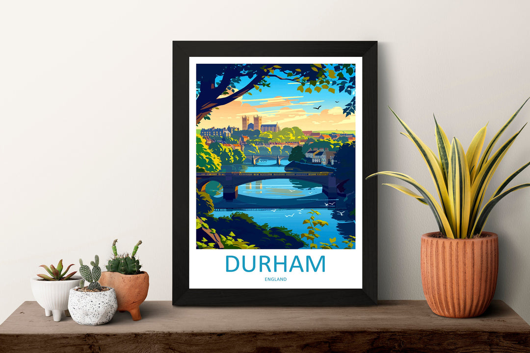 Durham Travel Print Wall Art Durham Wall Hanging Home Décor Durham Gift Art Lovers England Art Lover Gift Durham Travel Art Gift
