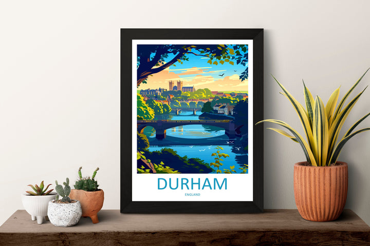 Durham Travel Print Wall Art Durham Wall Hanging Home Décor Durham Gift Art Lovers England Art Lover Gift Durham Travel Art Gift