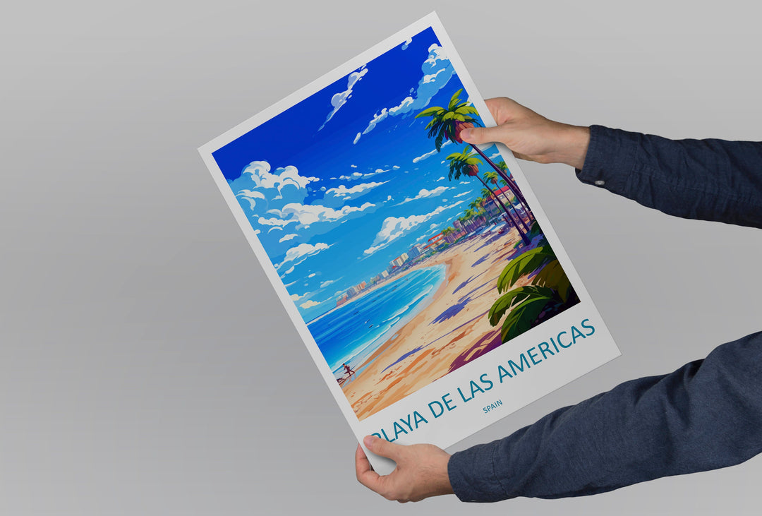 Playa de las Américas Travel Print Wall Art Playa de las Américas Wall Hanging Home Décor Gift Art Lovers Spain Art Lover Gift