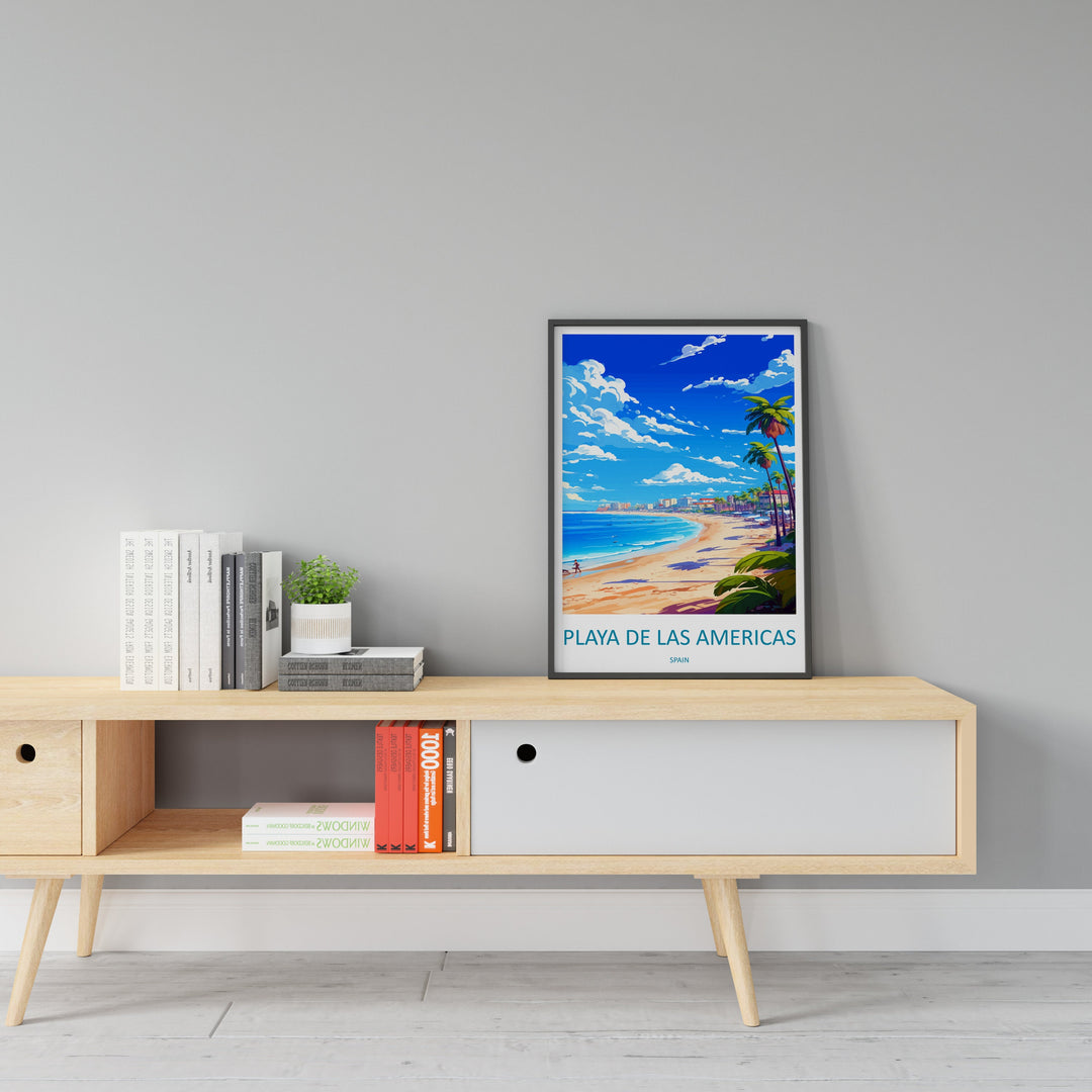Playa de las Américas Travel Print Wall Art Playa de las Américas Wall Hanging Home Décor Gift Art Lovers Spain Art Lover Gift