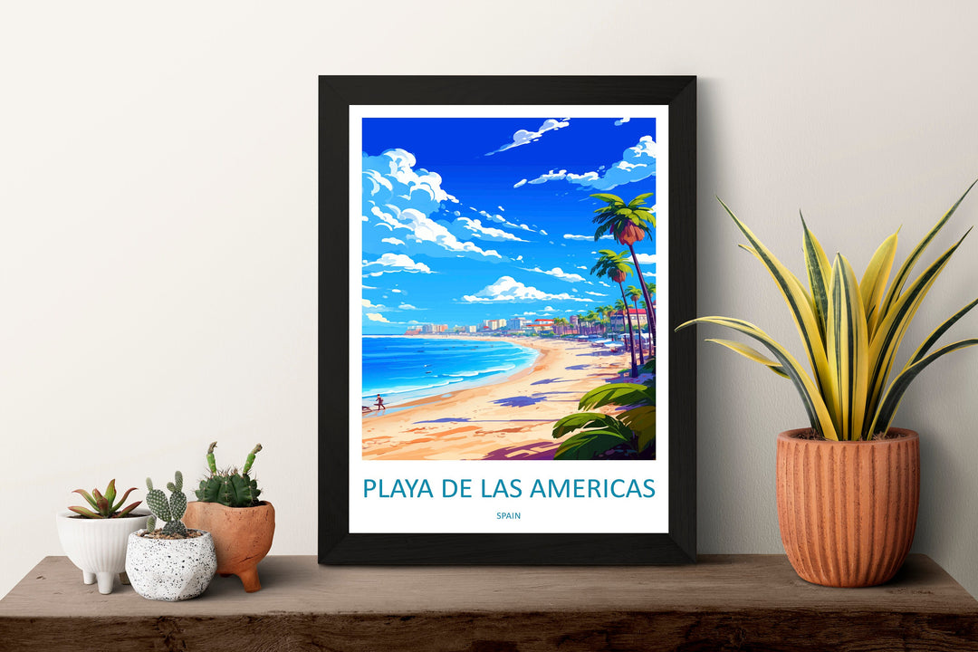 Playa de las Américas Travel Print Wall Art Playa de las Américas Wall Hanging Home Décor Gift Art Lovers Spain Art Lover Gift