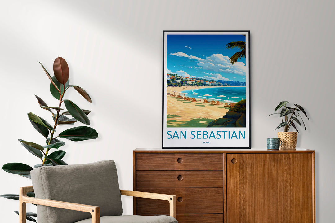 San Sebastian Travel Print Wall Art San Sebastian Wall Hanging Home Décor San Sebastian Gift Art Lovers Spain Art Lover Gift San Sebastian