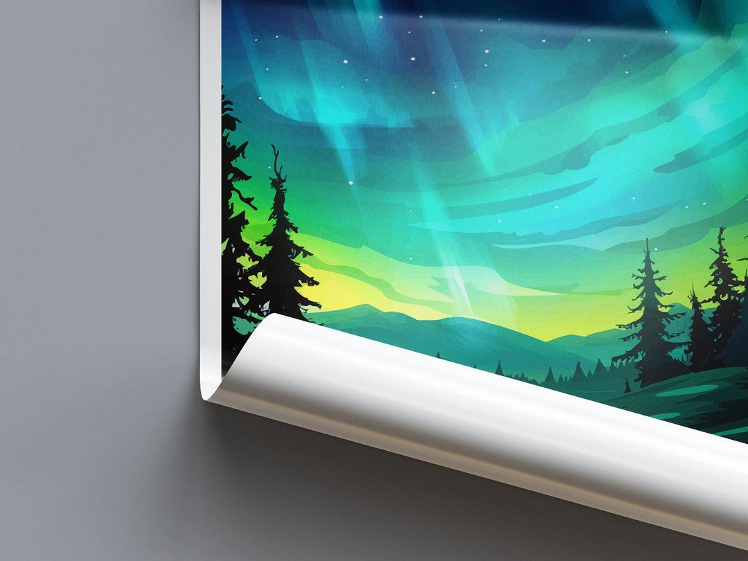 Northern Lights Travel Print Wall Art Aurora Borealis Wall Hanging Home Décor Aurora Borealis Gift Art Lovers Iceland Art Lover Gift Decor