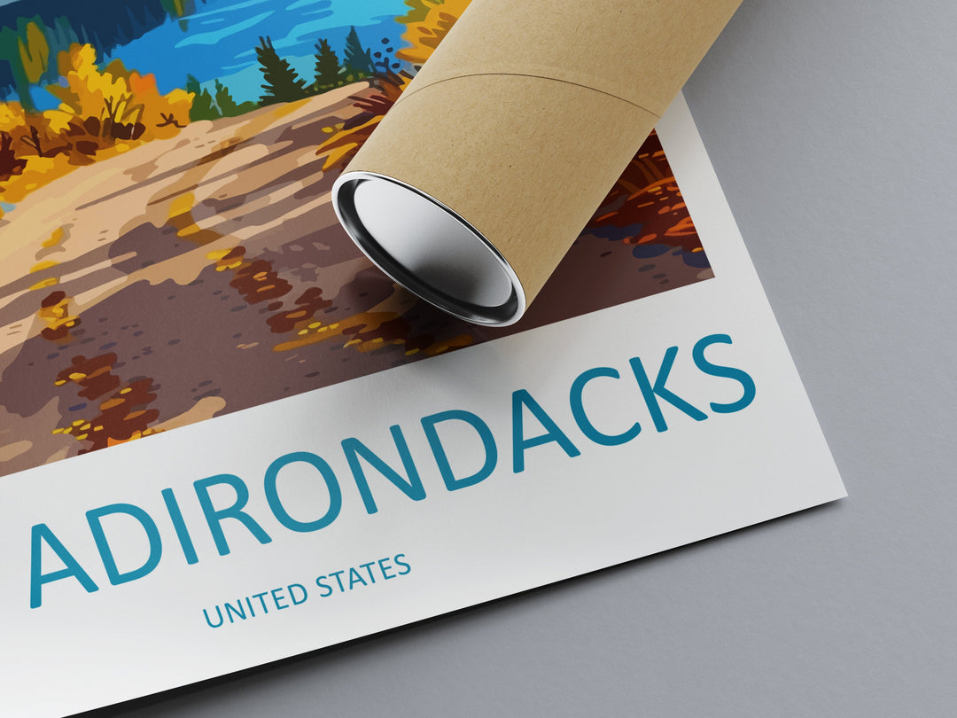 The Adirondacks Travel Print Wall Art The Adirondacks Wall Hanging Home Décor The Adirondacks Gift Art Lovers New York State Art Gift