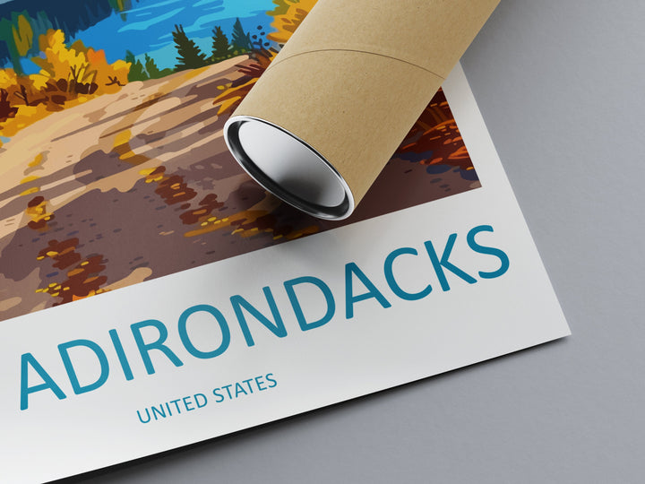 The Adirondacks Travel Print Wall Art The Adirondacks Wall Hanging Home Décor The Adirondacks Gift Art Lovers New York State Art Gift
